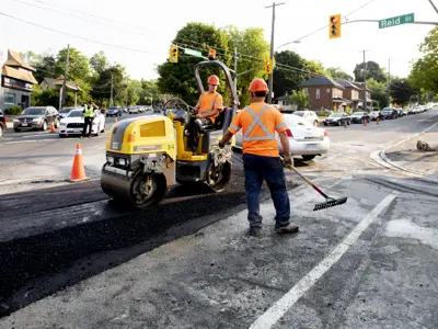Construction workers on the job
